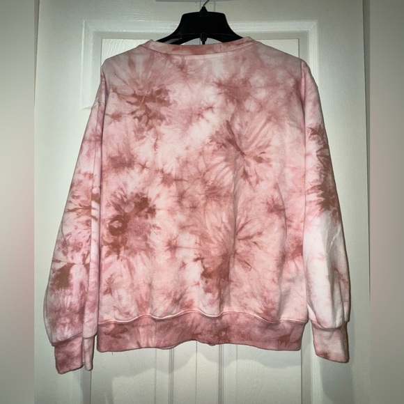 Pink Tie-Dye Mickey Mouse Never Stop Trying Sweatshirt. Sz. LG VGUC - Picture 2 of 8